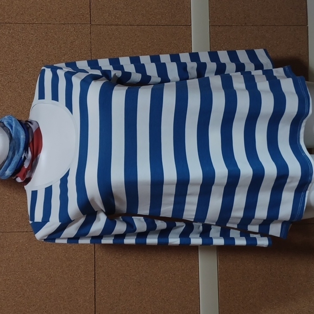 LULAROE Blue/White Stripe Long Sleeve Tee SIZE XL
